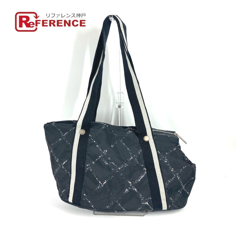 Chanel Travel Pet Bag Shoulder Boston Nylon Black
